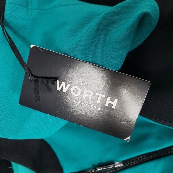 Worth New York Jade green black colorblock scuba dress size 12 NWT - Picture 9 of 11